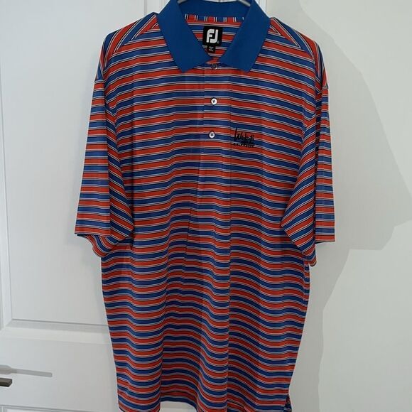 Footjoy FJ Blue & Red Stripe Famous We-Ko-Pa Golf Resort Club Polo Shirt XL AZ - Picture 2 of 6
